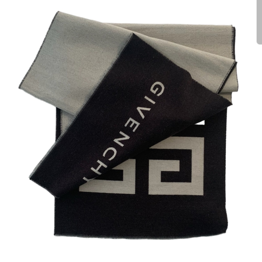 🔥🔥🔥 GIVENCHY Reversible jacquard-knit wool and silk-blend scarf🔥🔥🔥